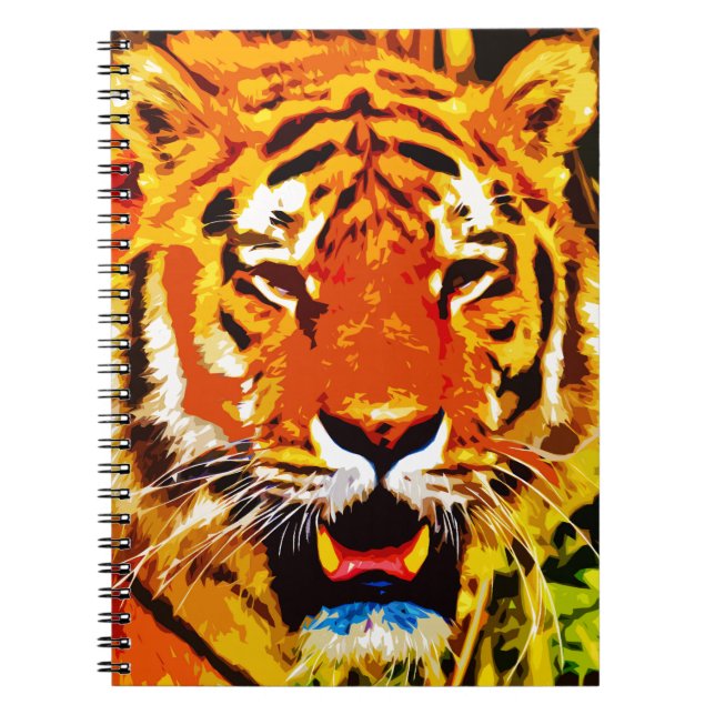 Fierce Bright Orange Sibiian Tiger Anteckningsbok (Framsidan)