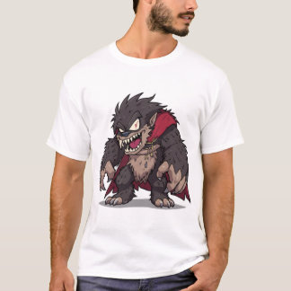 Fierce Cartoon Monster Werewolf Graphic T Shirt