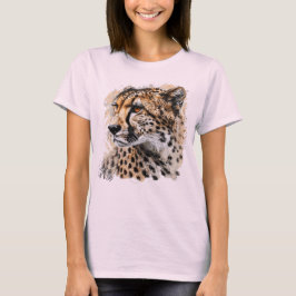 Fierce Cheetah Skriv ut kvinnans grafikté T Shirt