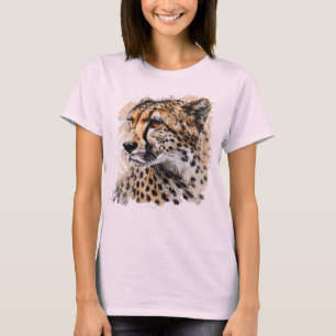 Fierce Cheetah Skriv ut kvinnans grafikté T Shirt