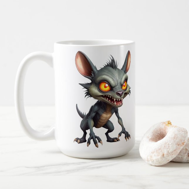 Fierce Chupacabra Art Spiky Päls Fantasy Creature Kaffemugg (Med munk)