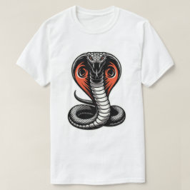 Fierce Cobra Snake Illustration Bold Power Design T Shirt