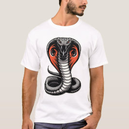 Fierce Cobra Snake Illustration Bold Power Design T Shirt
