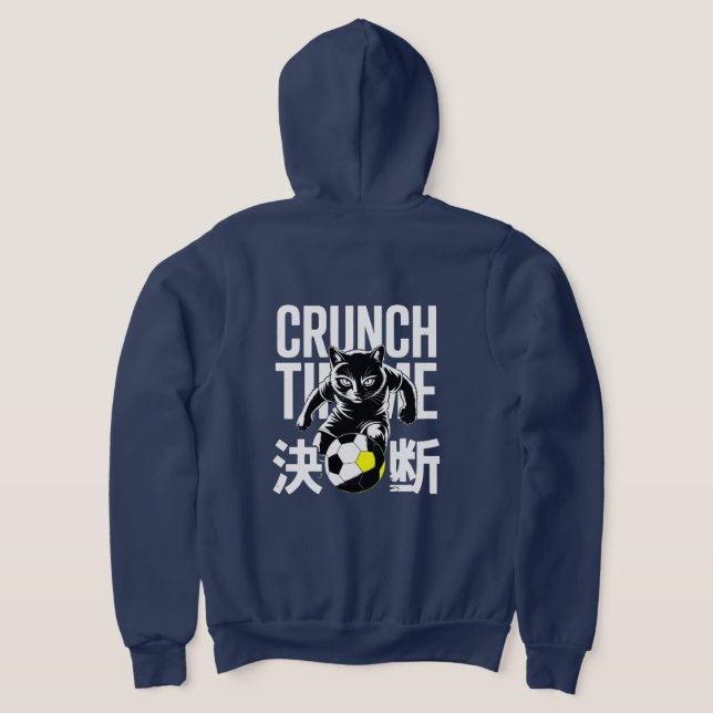 Fierce Crunch Time Cat Soccer Fans T Shirt (Laydown Baksida)