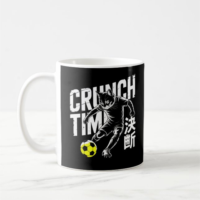 Fierce Crunch Time Cat Soccer Mugs Kaffemugg (Vänster)