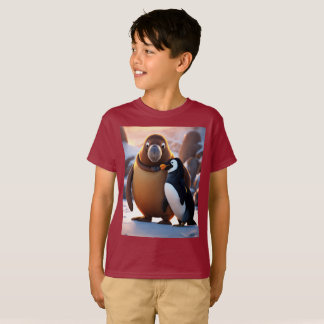 Fierce Cute Walrus med Penguin Unreal Engine Boy T Shirt