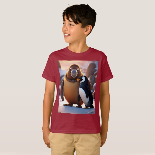 Fierce Cute Walrus med Penguin Unreal Engine Boy T Shirt (Hel framsida)