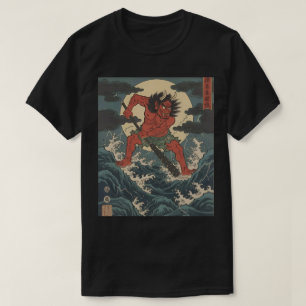 Fierce Demon Warrior - Japansk Klubb av Oni T Shirt