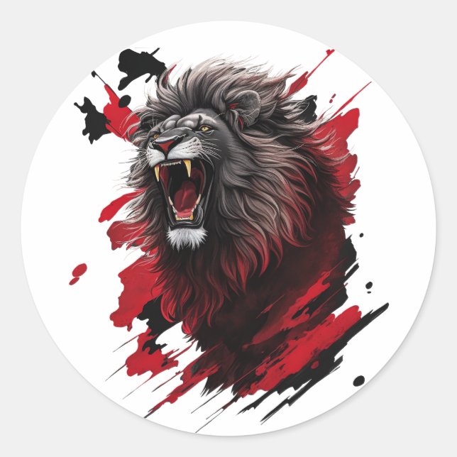 Fierce, den svarta lejona runt klistermärke (Framsida)