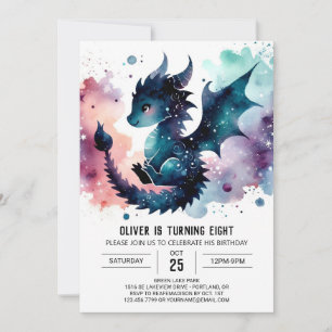 Fierce Dragon Birthday Editable Inbjudningar