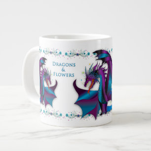 Fierce Dragon Flowers Feminine Mystical Namn Jumbo Mugg