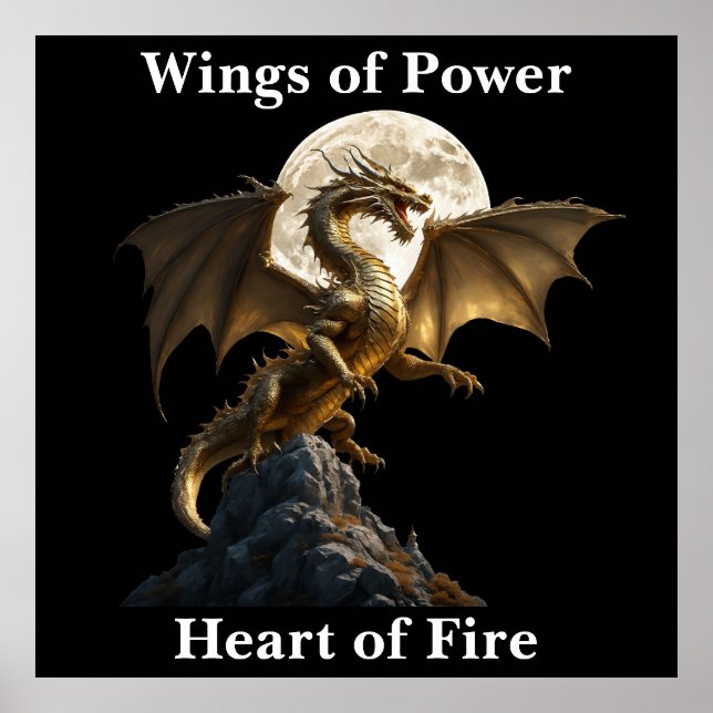 Fierce Dragon Rearing Poster (Framsidan)