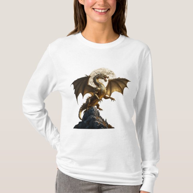 Fierce Dragon Rearing T Shirt (Framsida)