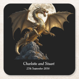Fierce Dragon Rearing Underlägg Papper Kvadrat