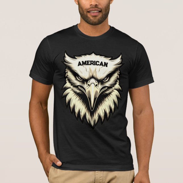 Fierce Eagle Head Anpassningsbar American T-Shirt (Framsida)