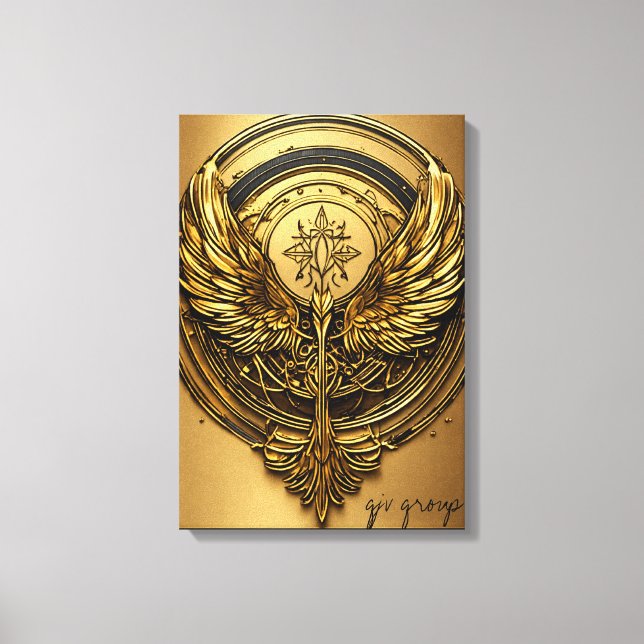 "Fierce Eagle Spirit - Bold & Majestic T-Shirt Des Canvastryck (Framsida)