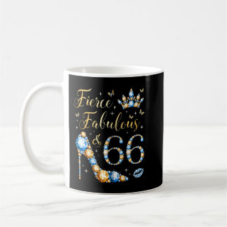 Fierce Fabulous & 66s Years Old Woman 66th Birthda Kaffemugg