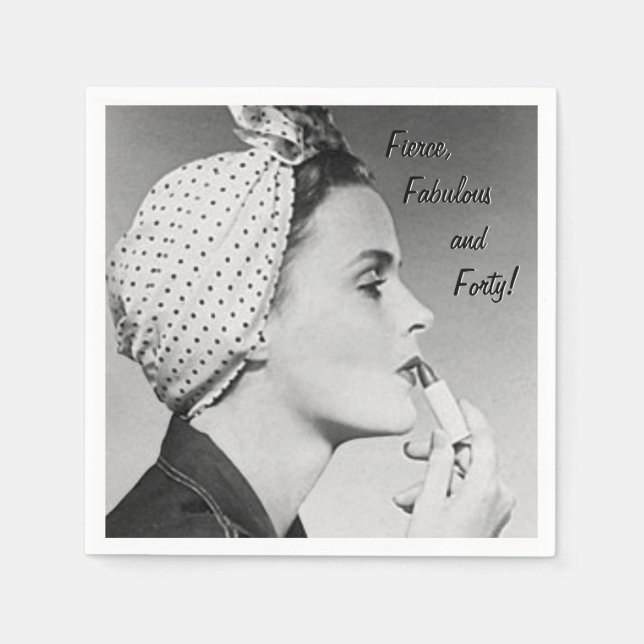 Fierce, Fabulous och fyrtio! Pappersservett (Framsidan)