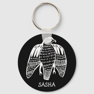 Fierce Falcon CUSTOM NAME Peregrine Bird Nyckelring