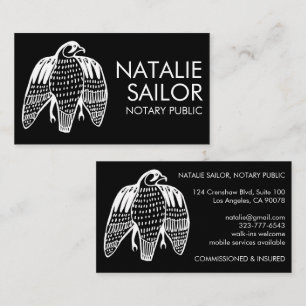 FIERCE FALCON Unik Modern Logotyp Notarie Public Visitkort