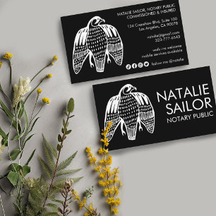 FIERCE FALCON Unik Modern Logotyp Notarie Public Visitkort