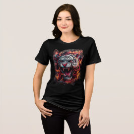 Fierce Flaming Tiger Art Print T Shirt