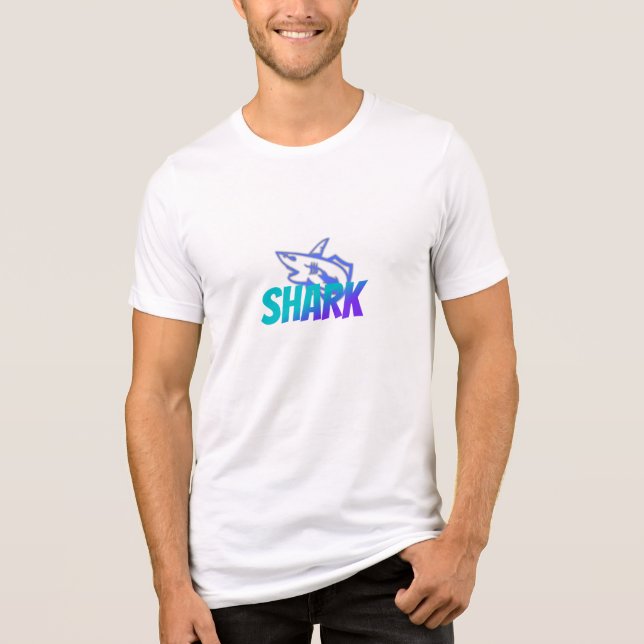 Fierce Gradient Shark Logo | Bold Ocean Vibes T Shirt (Framsida)