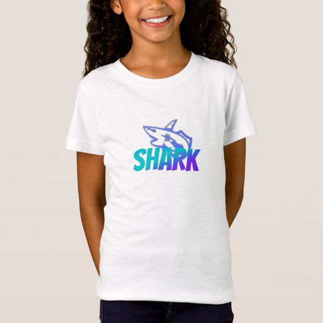 Fierce Gradient Shark Logo | Bold Ocean Vibes T Shirt (Framsida)
