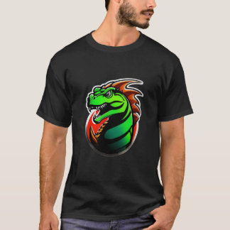 Fierce Grönt Dragon Artwork T Shirt