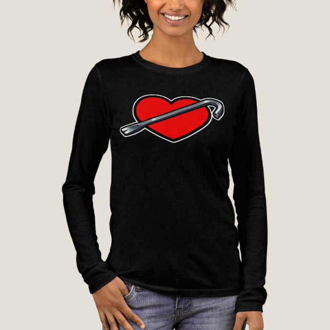 Fierce Heartbreaker Anime Hearts Crowbar Design T Shirt (Framsida)