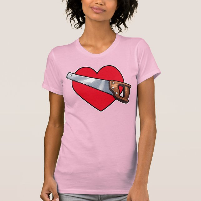 Fierce Heartbreaker Anime Hearts Crowbar Design T Shirt (Framsida)