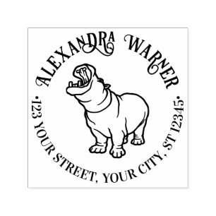 Fierce Hippopotamus #2-återlämningsadresser för Na Självfärgande Stämpel