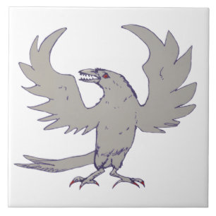 Fierce kråka Raven Fangs Tile Kakelplatta