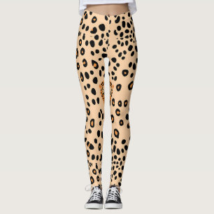Fierce Leopard Ansikte Skriv ut Leggings