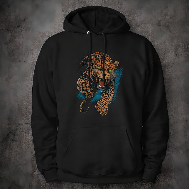 Fierce Leopard Big Cat Wildlife Art Animal Hoodie (Skapare uppladdad)
