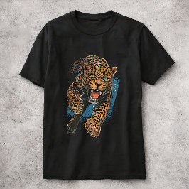 Fierce Leopard Big Cat Wildlife Art Animal T Shirt