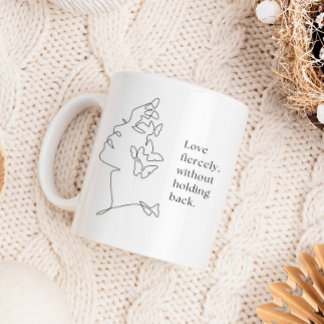 Fierce Love Butterfly Line Art Mug Kaffemugg