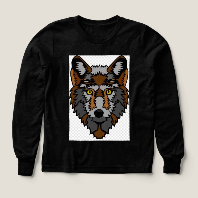 Fierce Modern Wolf Emblem T Shirt (Design framsida)