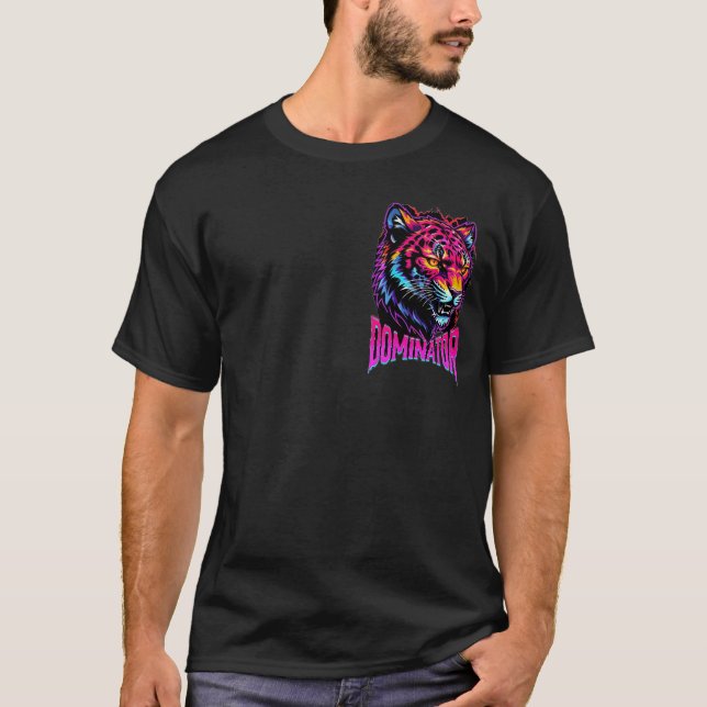 Fierce Neon Jaguar Head Illustration med Dominato T Shirt (Framsida)