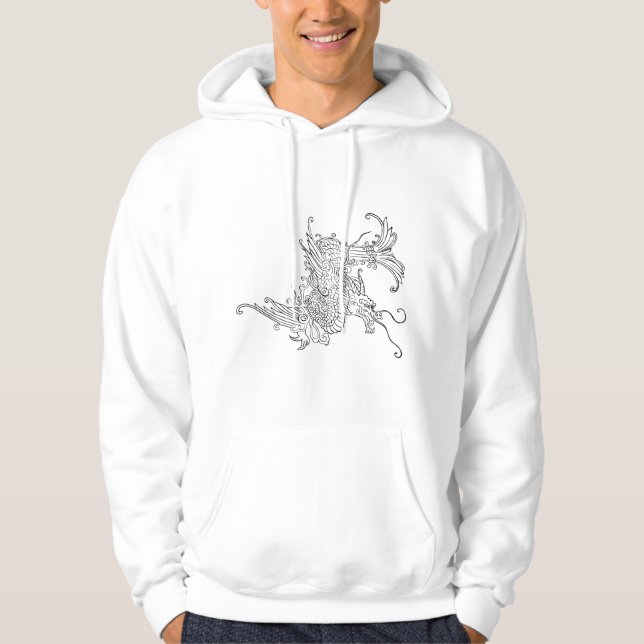 Fierce Oriental Dragon Hoodie (Framsida)