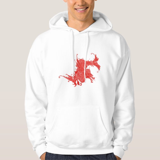 Fierce Oriental Dragon Hoodie (Framsida)