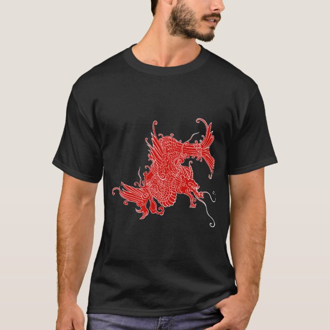 Fierce Oriental Dragon T-Shirt (Framsida)