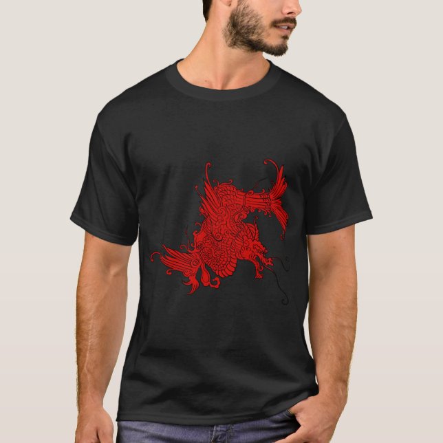 Fierce Oriental Dragon T-Shirt (Framsida)