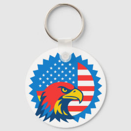 Fierce Örn vid USA flagga-rundan Nyckelring