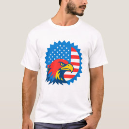 Fierce Örn vid USA flagga-rundan T Shirt