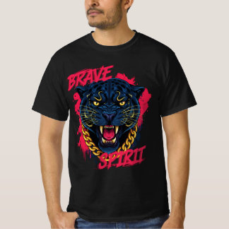 Fierce Panther with Gold Chain – Brave Spirit T-Sh T Shirt