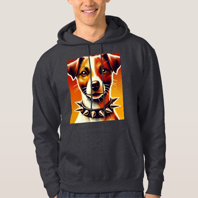 "Fierce & Playful: Jack Russell Vibes" 🐾 Hoodie (Framsida)