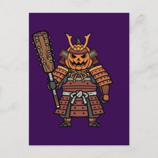 Fierce Pumpkin Samurai Warrior with Kanabo Club Il Vykort