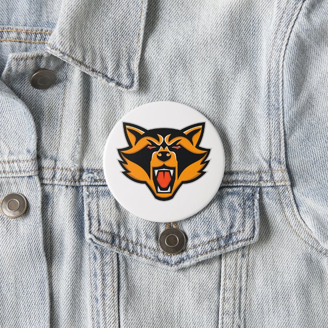Fierce Raccoon Mascot fet Vild Animal Graphic Knapp (Skapare uppladdad)