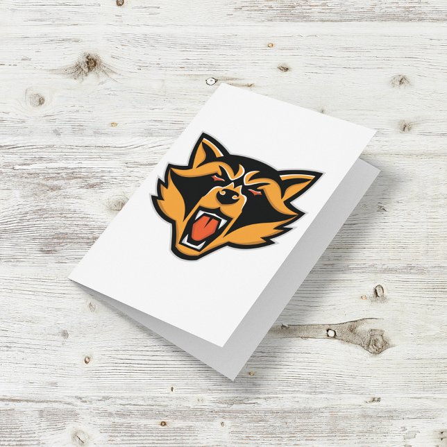 Fierce Raccoon Mascot fet Vild Animal Graphic Kort (Skapare uppladdad)